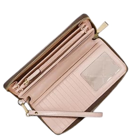 NWT Michael Kors Jet Set Travel Continental Brown/Soft Pink - Picture 3 of 3